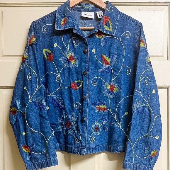 Parisian Works Embroidered Denim Jacket - Picture 1 of 3